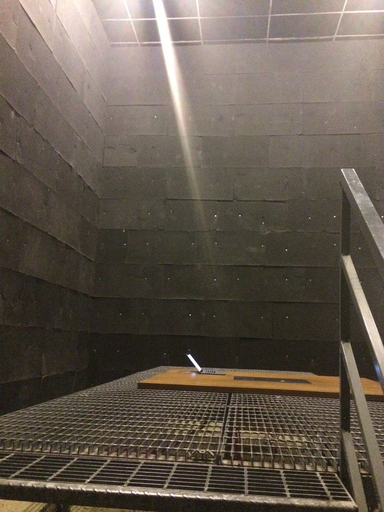 Derick's interview location in the anechoic chamber